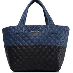 MZ WALLACE SMALL METRO TOTE - BLACK/BLUE